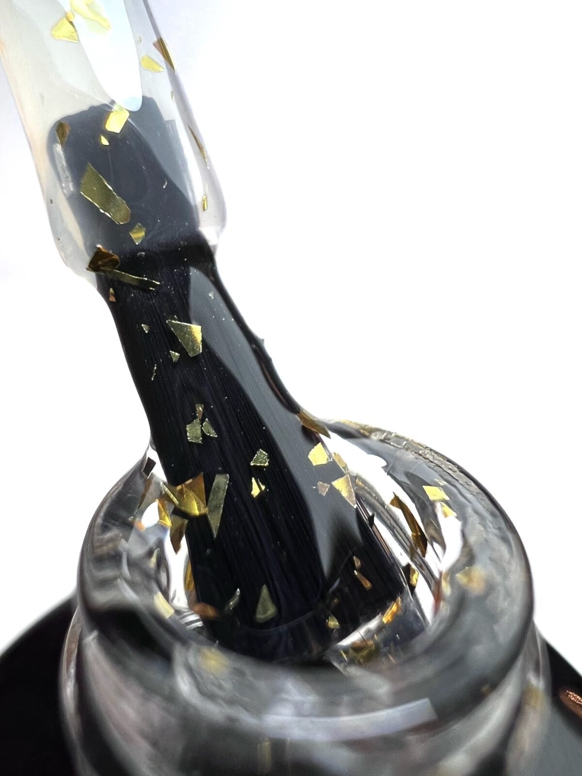Gēla lakas virskārta (top coat), "FLAKES GOLD", 12 ml - Image 3