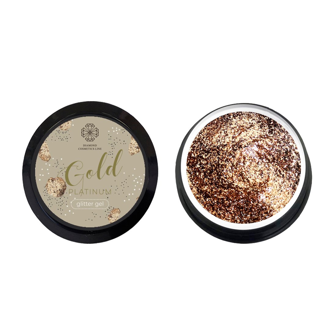 Spīdīgs gēls “Glitter gel” Gold 5 ml