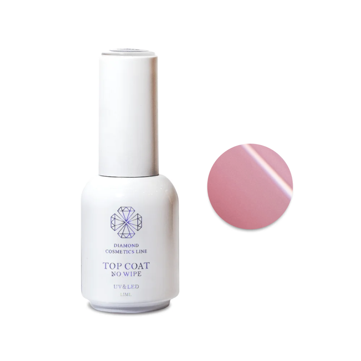 Gēla lakas virskārta (top coat) "Ash pink", 15 ml